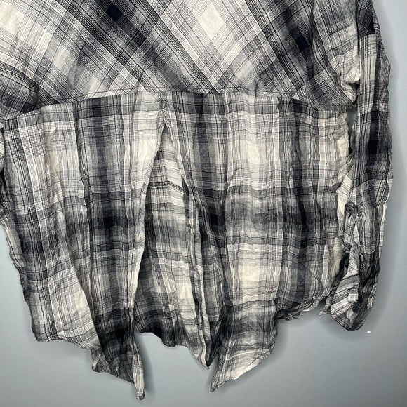 Free People x Vintage Lightweight Split Back Plaid Shirt - Picture 8 of 12